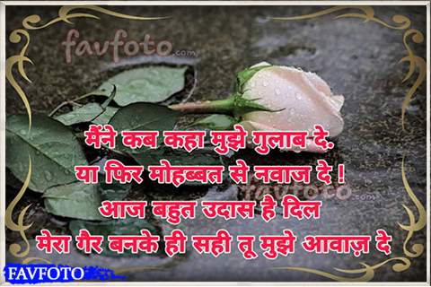 hindi sad shayari images on rose